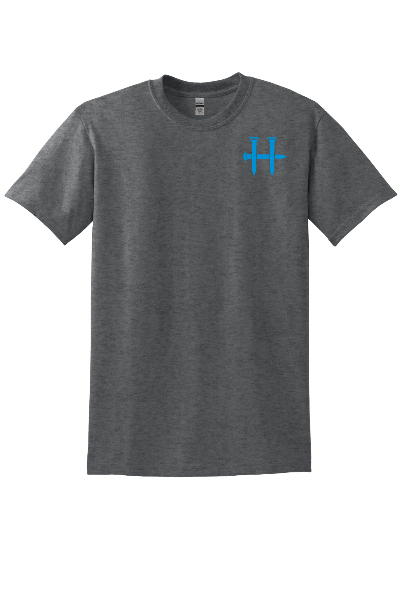 Charcoal Humble Tee – Bright Blue Flag, Cross & H