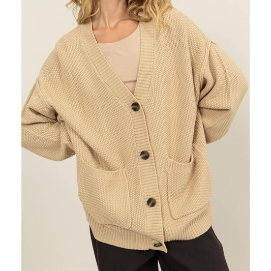 5 Colors! Oversized Button Up Cardigan With Pockets