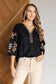 Embroidered V-Neck Blouse