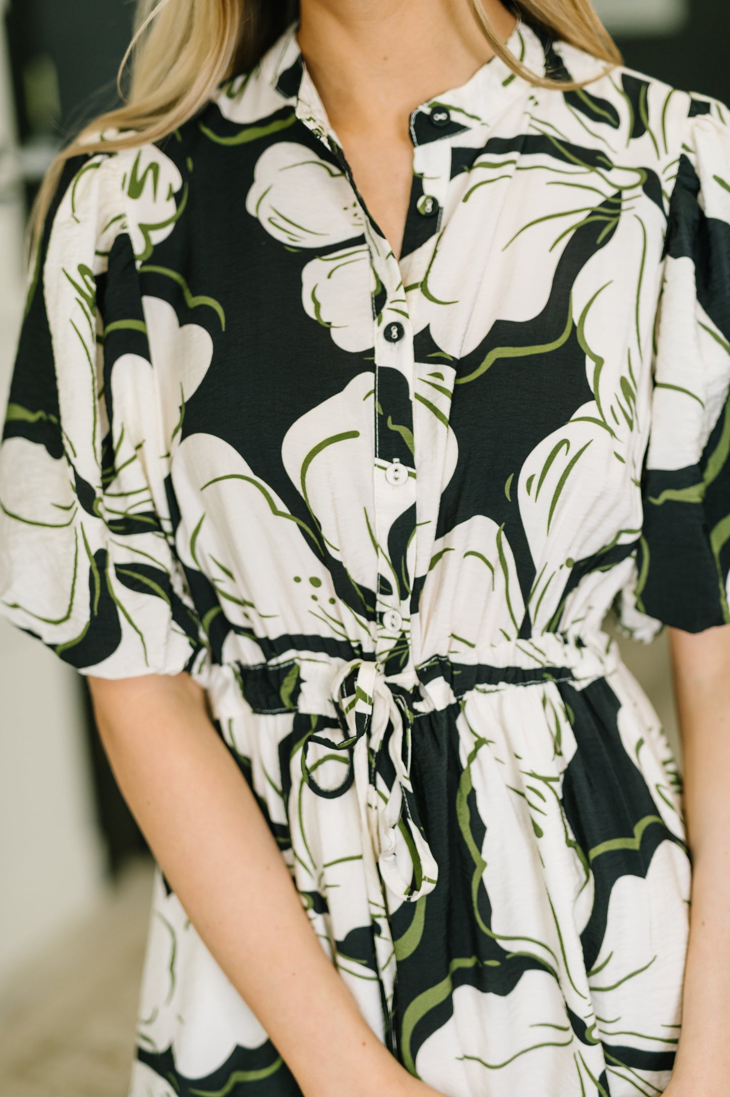 Puff Sleeve Midi Dress