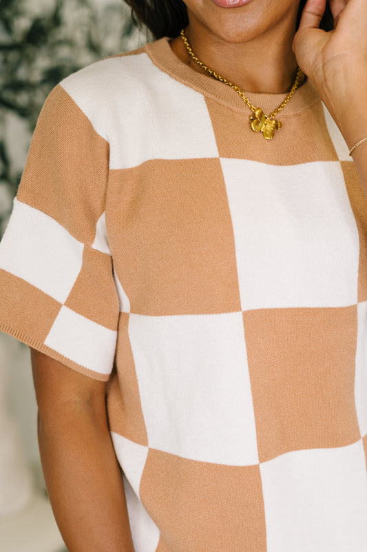 Checkered Relaxed Fit Sweater