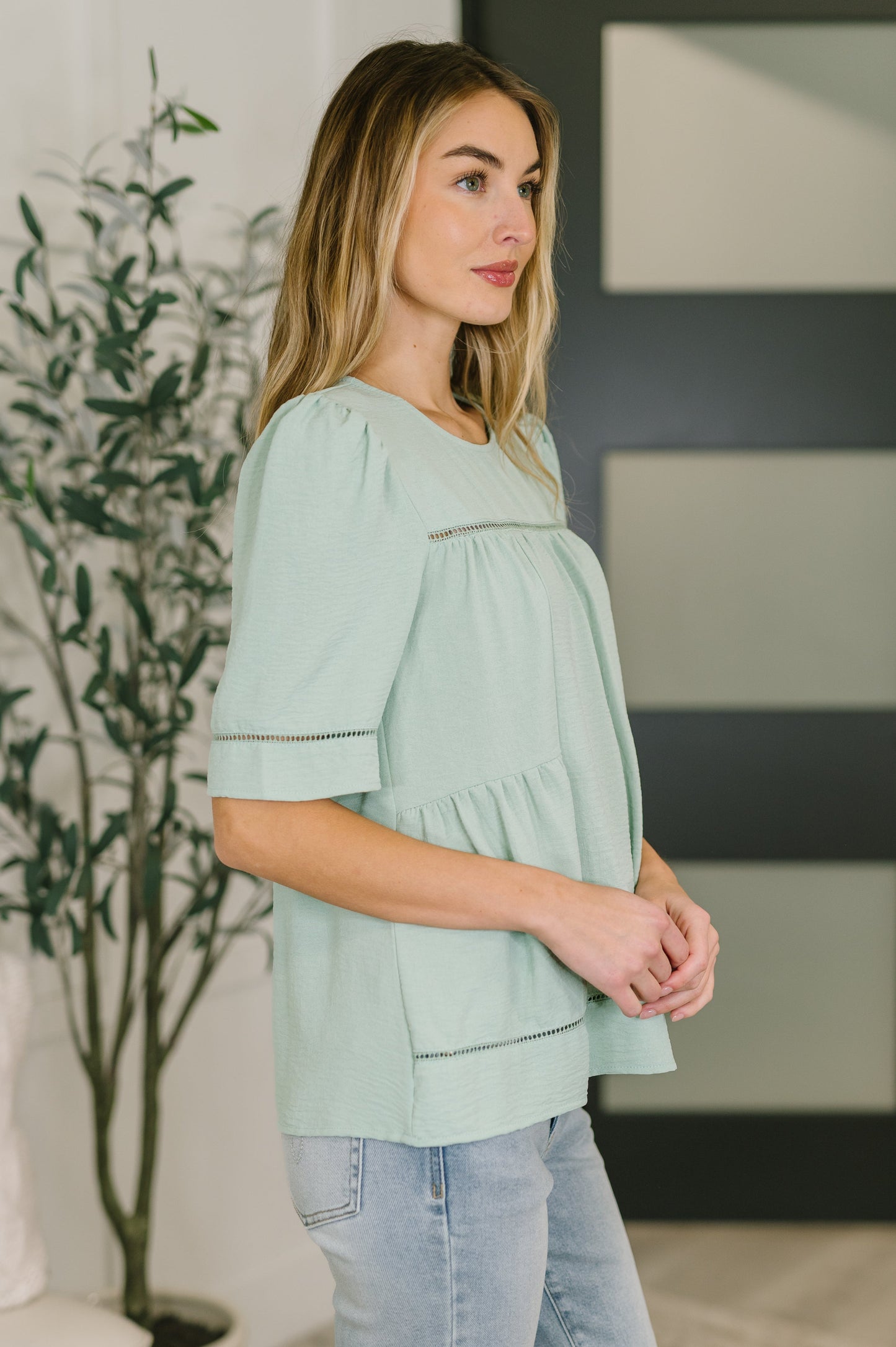 Crinkle Woven Blouse