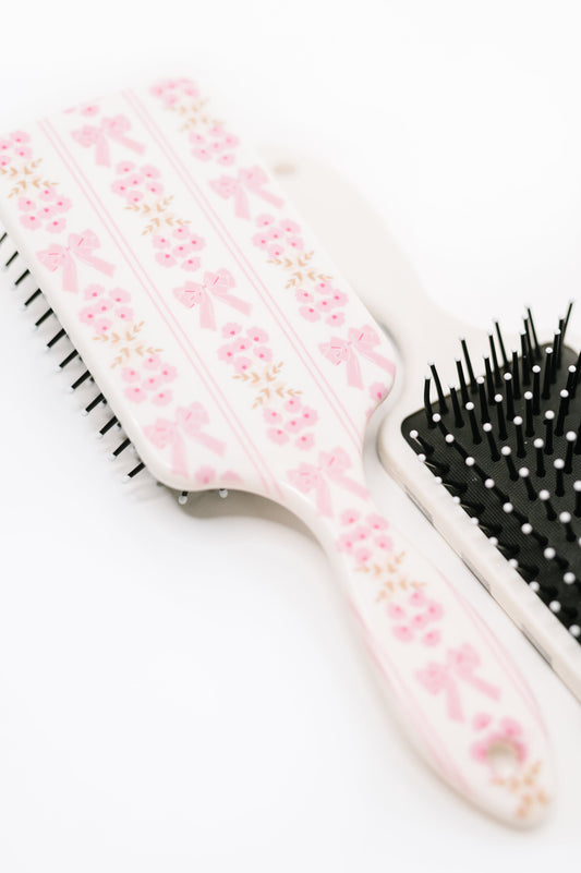 Bow and Floral Hair Brush