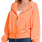 Acid Wash orange Zip-Up Hoodie – Everyday Chic Comfort