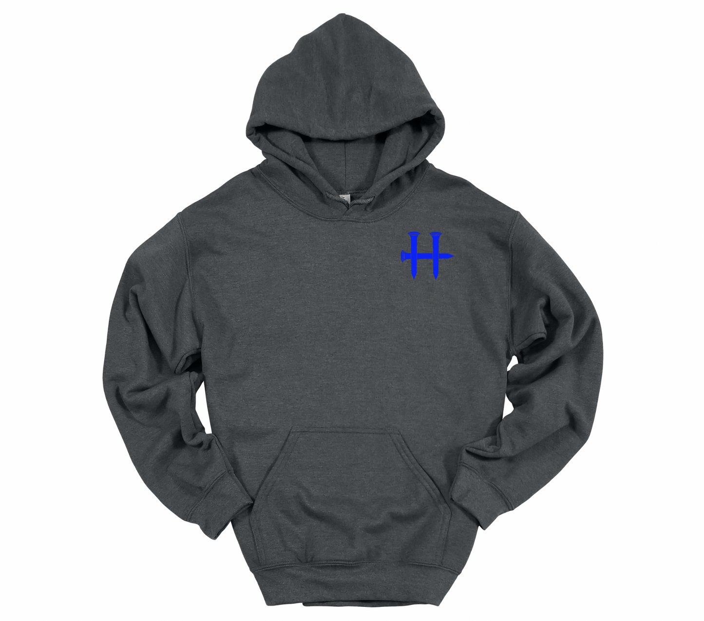 Humble Men’s Cross Flag Hoodie – Charcoal / Blue