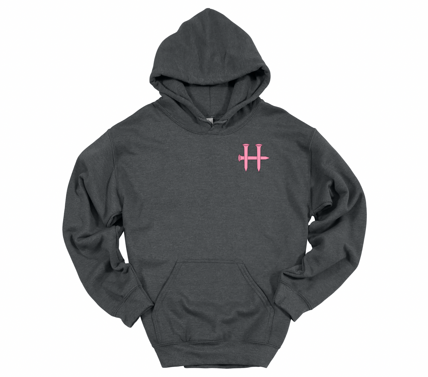 Humble Women’s Charcoal Hoodie with Pink Cross