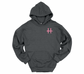 Humble Women’s Charcoal Hoodie with Pink Cross