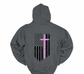Humble Women’s Charcoal Hoodie with Pink Cross