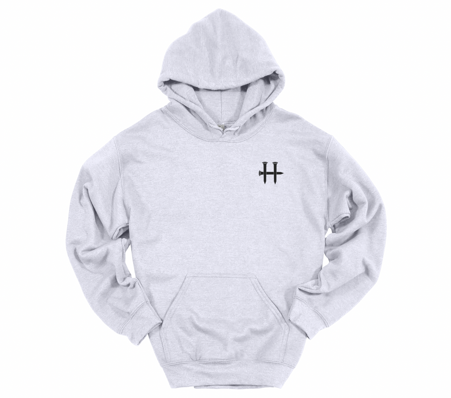 Faith Over Flag Hoodie – Gray | Black “H”