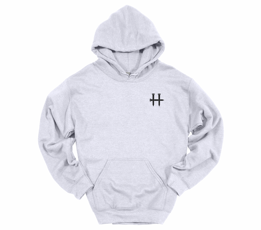 Faith Over Flag Hoodie – Gray | Black “H”