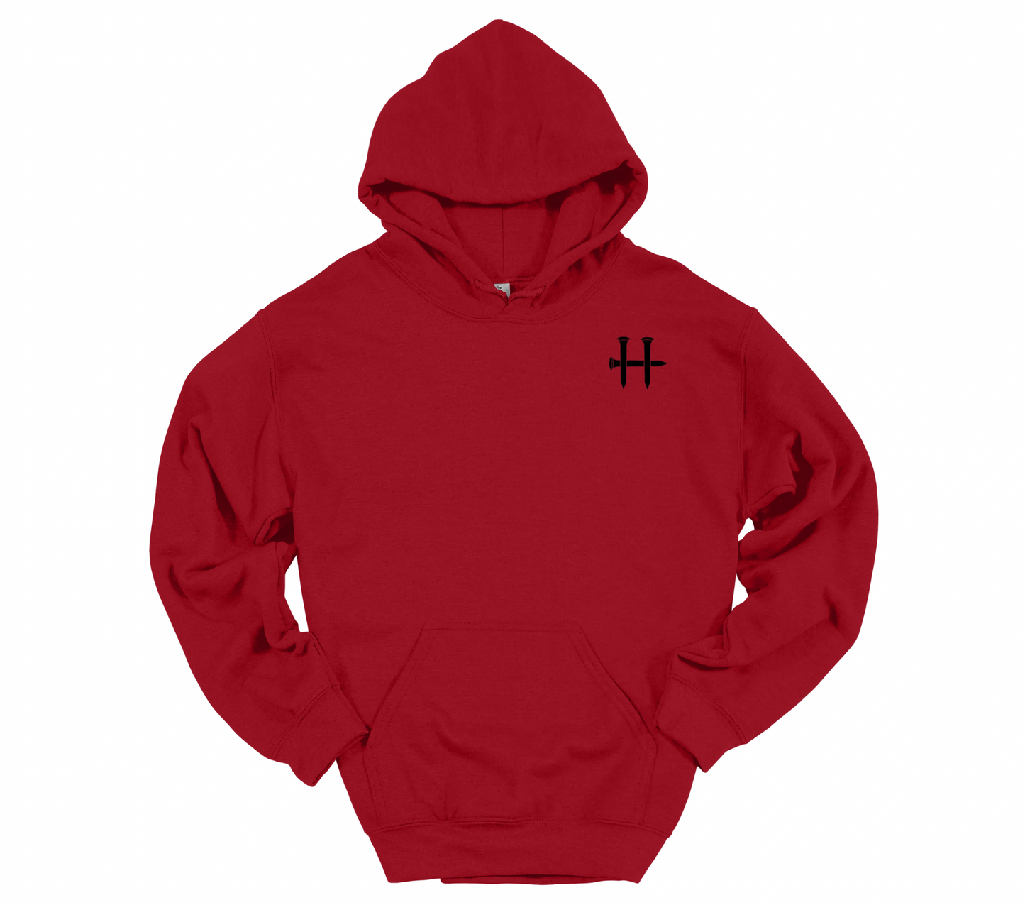 Faith Over Flag Hoodie – Red | Black Flag & Black “H”