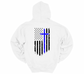 Men’s Faith Over Flag Hoodie – White | Black Flag & Blue Cross