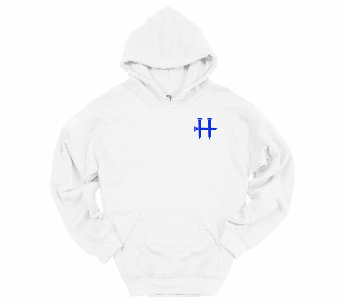 Men’s Faith Over Flag Hoodie – White | Black Flag & Blue Cross
