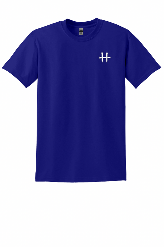 Men’s Faith Over Flag T-Shirt – Royal Blue | Black Flag & White Cross