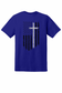 Men’s Faith Over Flag T-Shirt – Royal Blue | Black Flag & White Cross