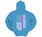 Women’s Baby Blue Humble Hoodie – Pink Cross & H with White Flag