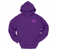Women’s Dark Purple Humble Hoodie – Pink Cross, Pink H & White Flag