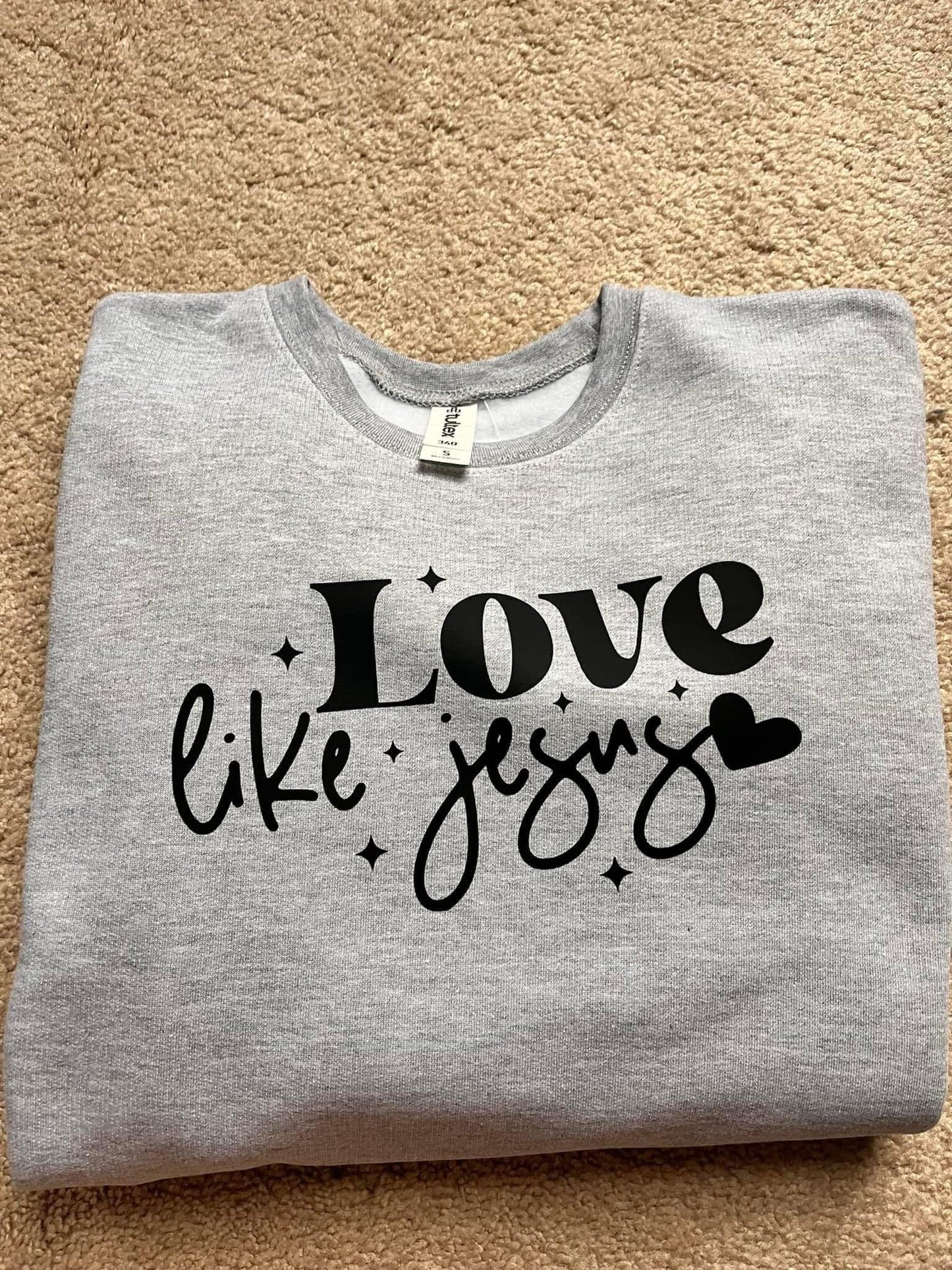 Love Like Jesus Sweatshirt – Christian Crewneck – Faith Graphic – Inspirational