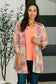 Lizzy Cardigan in Pink and Orange Floral Abstract