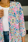Lizzy Cardigan in Teal and Pink Floral Abstract