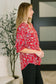 Lizzy Smock Top in Red and Pink Floral