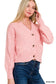 Cozy Button-Up Chenille Cardigan – Rose Pink