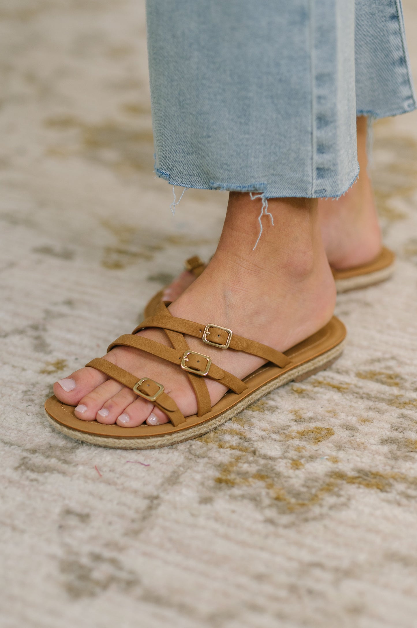 Strappy Sandals in Light Tan