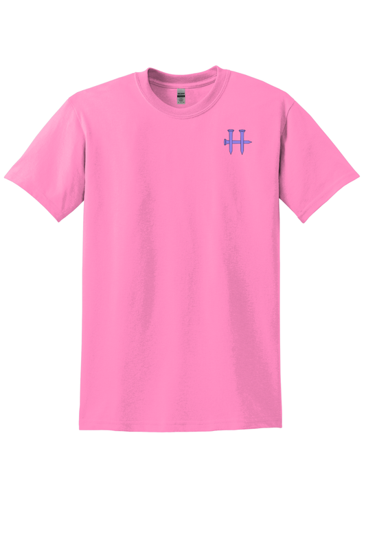 Faith Over Fear Cross Flag Tee – Pink