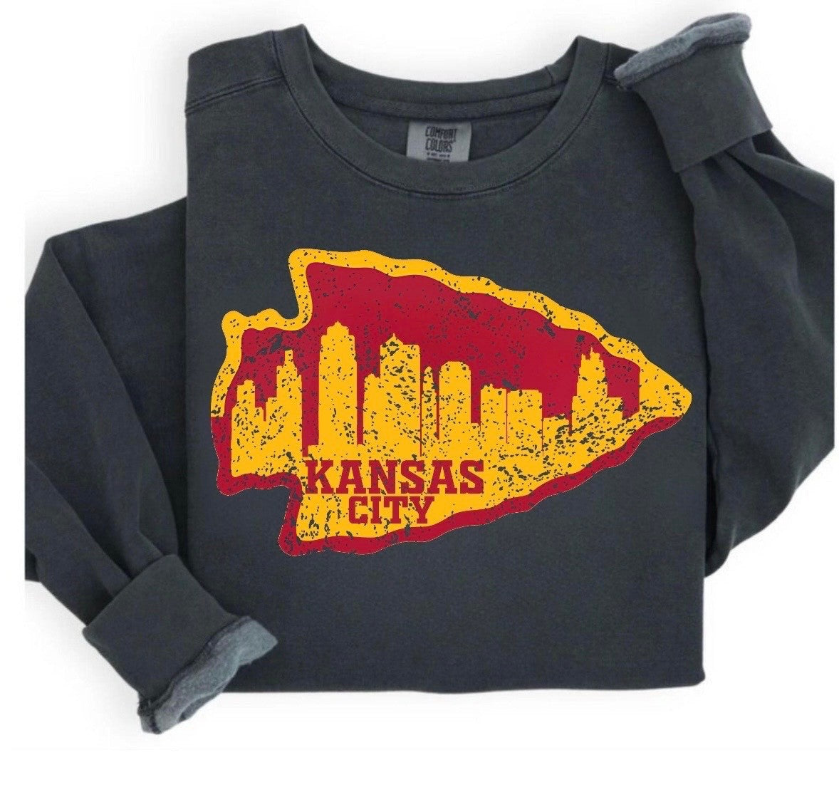 ❤️💛 Kansas City Skyline Football Sweatshirt